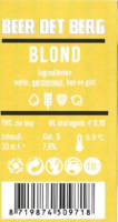 Buitenlandse bieren voor Nederlandse markt (etiket Nederlandse plaatsnaam), Beer Oet Berg Blond