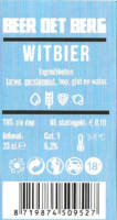 Buitenlandse bieren voor Nederlandse markt (etiket Nederlandse plaatsnaam), Beer Oet Berg Witbier