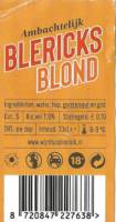 Buitenlandse bieren voor Nederlandse markt (etiket Nederlandse plaatsnaam), Blericks Blond