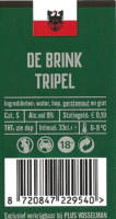 Buitenlandse bieren voor Nederlandse markt (etiket Nederlandse plaatsnaam), De Brink Tripel