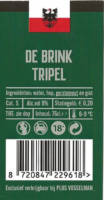 Buitenlandse bieren voor Nederlandse markt (etiket Nederlandse plaatsnaam), De Brink Tripel