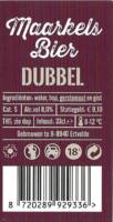 Buitenlandse bieren voor Nederlandse markt (etiket Nederlandse plaatsnaam), Maarkels Bier Dubbel