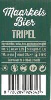 Buitenlandse bieren voor Nederlandse markt (etiket Nederlandse plaatsnaam), Maarkels Bier Tripel