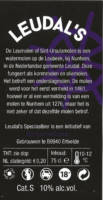 Buitenlandse bieren voor Nederlandse markt (etiket Nederlandse plaatsnaam), Leudal's(Quadrupel)