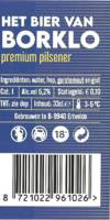 Buitenlandse bieren voor Nederlandse markt (etiket Nederlandse plaatsnaam), Het Bier van Borklo Premium Pilsener
