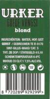 Buitenlandse bieren voor Nederlandse markt (etiket Nederlandse plaatsnaam), Urker Blond