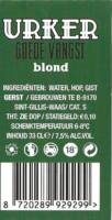Buitenlandse bieren voor Nederlandse markt (etiket Nederlandse plaatsnaam), Urker Blond