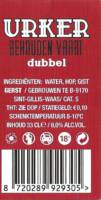 Buitenlandse bieren voor Nederlandse markt (etiket Nederlandse plaatsnaam), Urker Dubbel