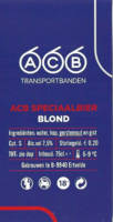 Buitenlandse bieren voor Nederlandse markt (etiket Nederlandse plaatsnaam), ACB Transportbanden Speciaalbier Blond