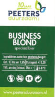 Buitenlandse bieren voor Nederlandse markt (etiket Nederlandse plaatsnaam), 10 jaar Peeters Business Blond