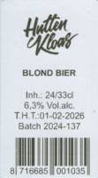 Brouwerij Huttenkloas, Blond Bier Brouwerij Huttenkloas, Blond Bier