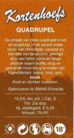 Buitenlandse bieren voor Nederlandse markt (etiket Nederlandse plaatsnaam), Kortenhoefs Quadrupel
