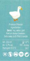 Buitenlandse bieren voor Nederlandse markt (etiket Nederlandse plaatsnaam), (De Moutige Gans) Premium Pilsener