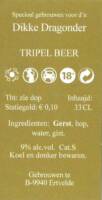 Buitenlandse bieren voor Nederlandse markt (etiket Nederlandse plaatsnaam), Dikke Dragonder Tripel Beer