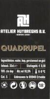 Buitenlandse bieren voor Nederlandse markt (etiket Nederlandse plaatsnaam), Atelier Huybreghs B.V. Quadrupel